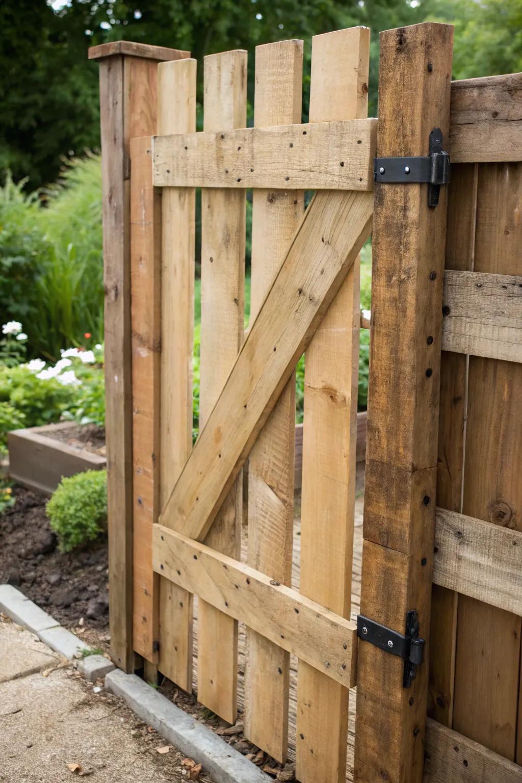Unlock your garden's potential with this handcrafted pallet gate.