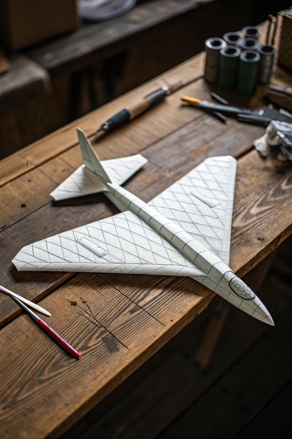 Master the art of flight with the Boomerang paper airplane, where craftsmanship meets innovation.