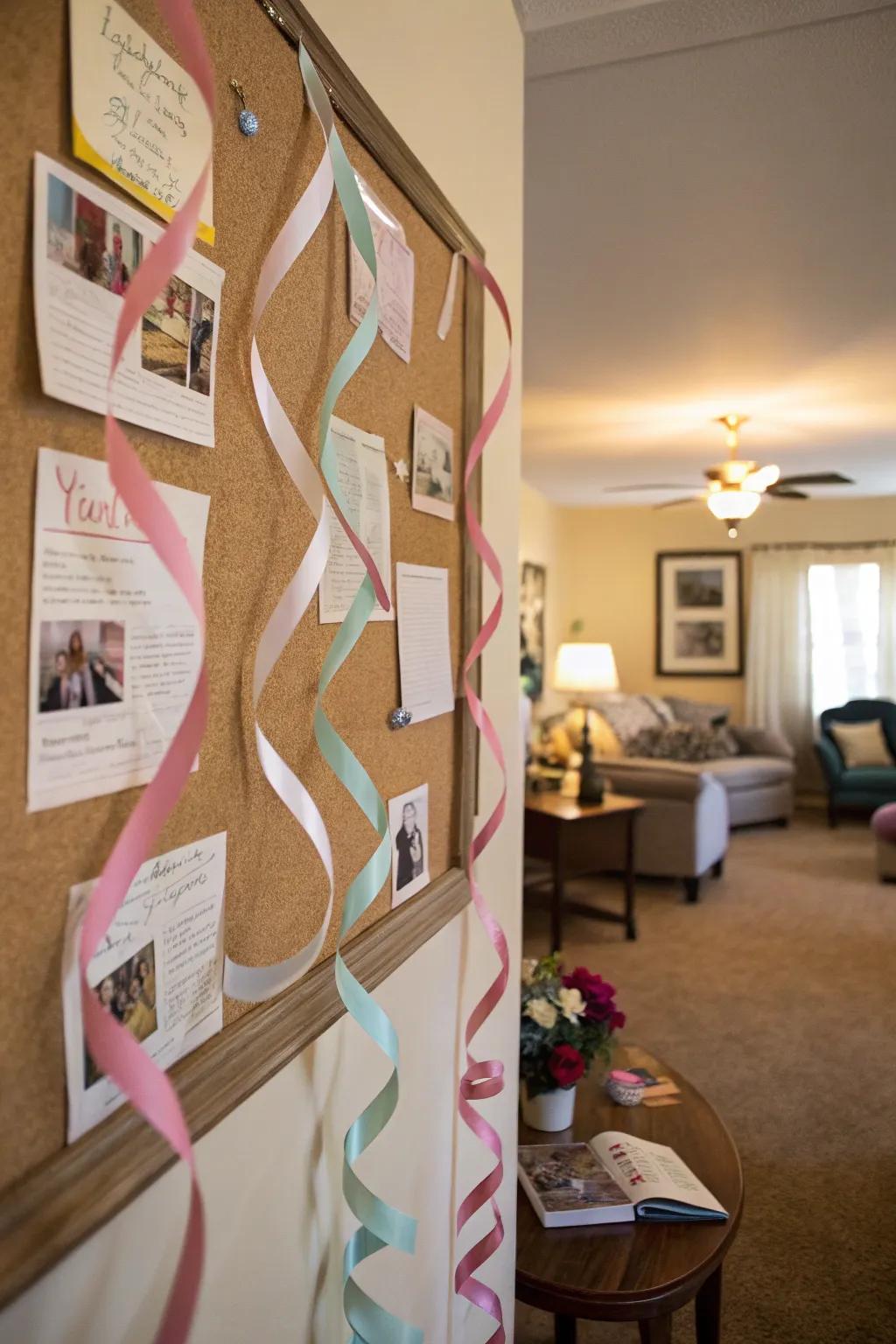 Swirling ribbons add dynamic movement to the board.