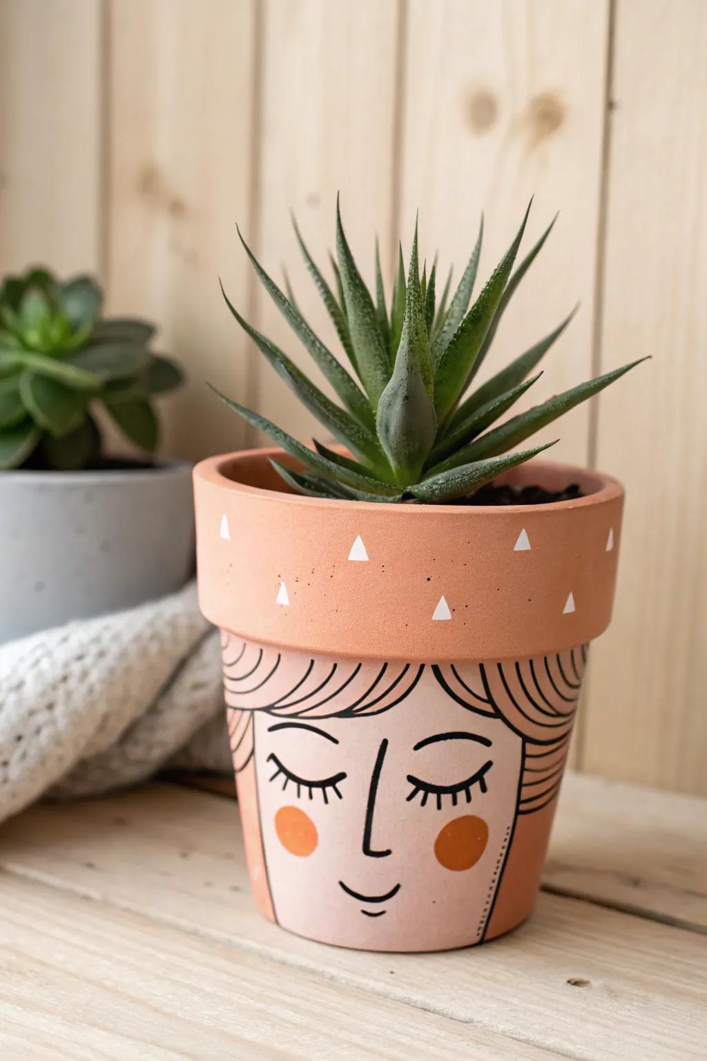 Bring your plants to life with whimsical painted faces that add a touch of charm and humor to your space!