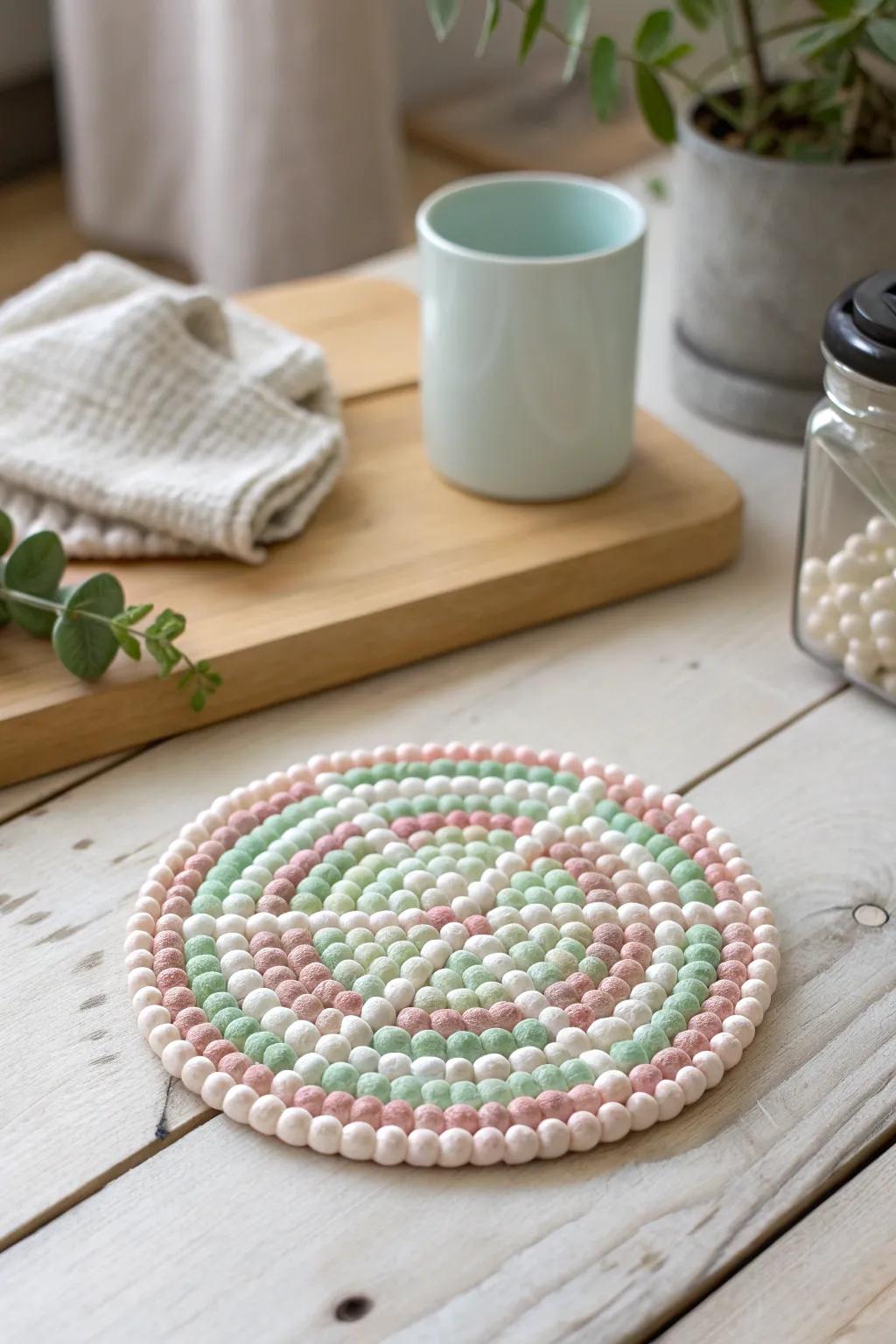 Add a touch of artistry to your table with these chic beaded coasters, blending Scandinavian minimalism with boho charm.