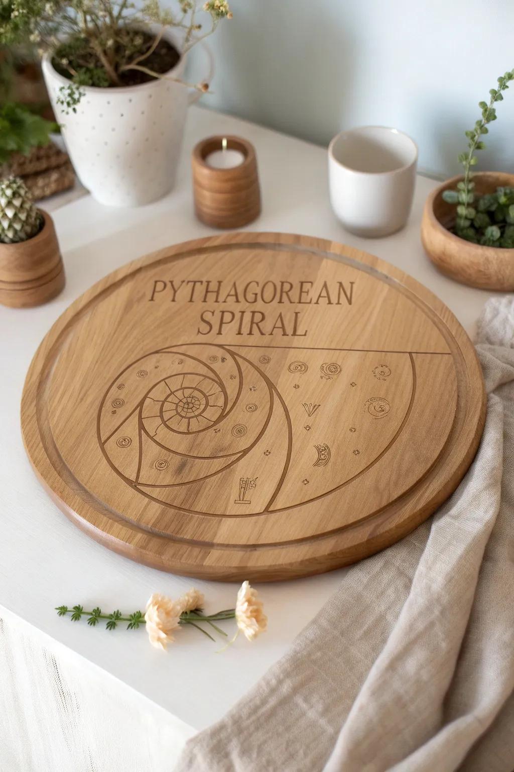 Art meets education: Discover the beauty of Pythagorean spirals with a touch of math!