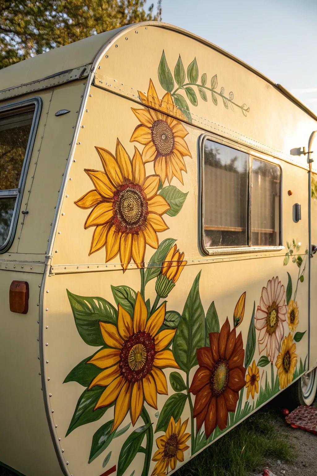 Bring your journeys to life with a burst of retro floral artistry.
