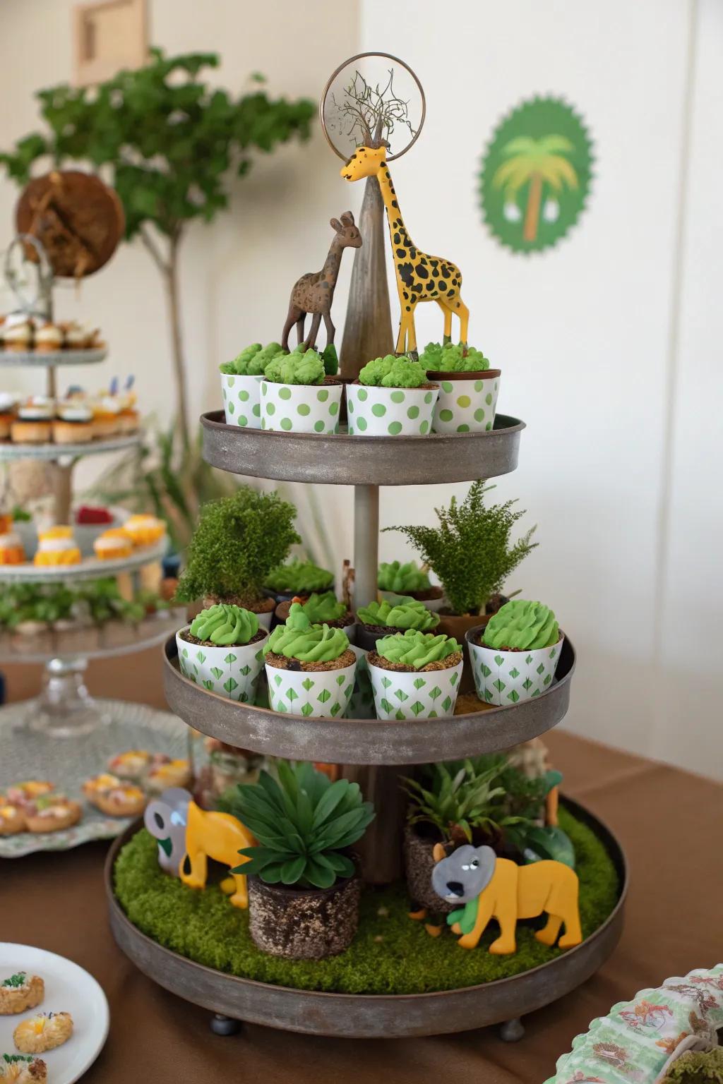 Tiered displays create visual interest and height.