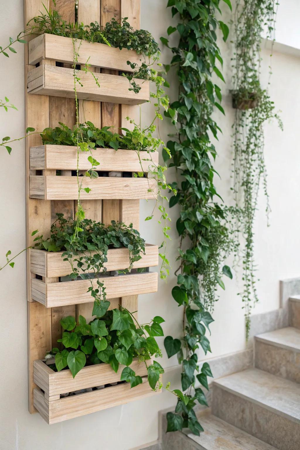 Transform your space with a touch of nature's elegance and minimalist charm—build your own vertical garden!