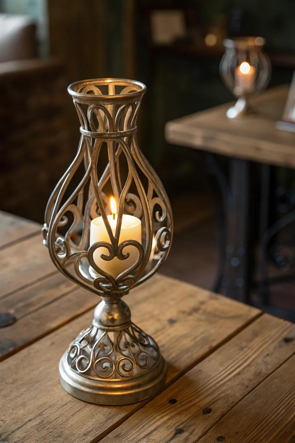 Elevate your evenings with handcrafted elegance: a sheet metal candle holder that transforms any space into a cozy haven.