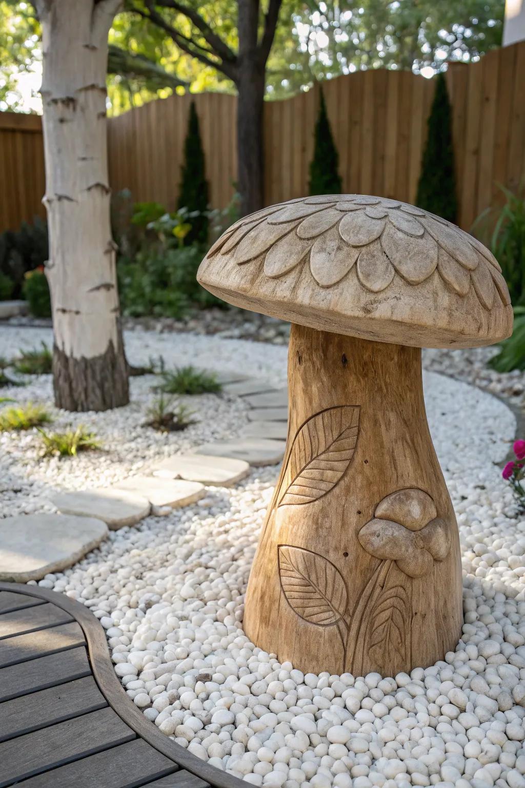 Transform a tree stump into a whimsical masterpiece, blending artistry with nature's elegance. 🌿✨