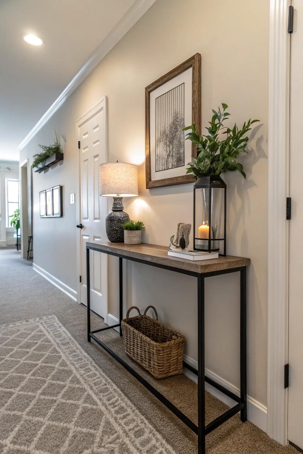 Slim furniture maximizes space without cluttering.