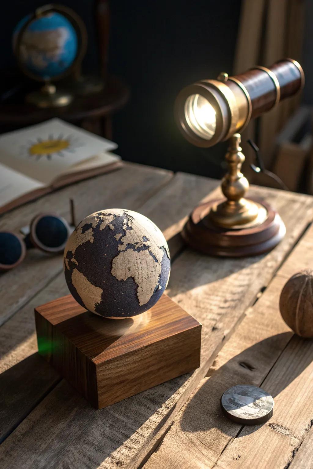Capture the artistry of eclipses with handcrafted shadows.
