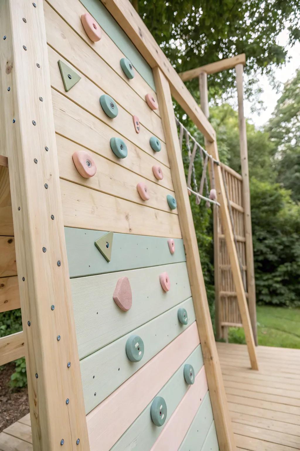 Elevate playtime with a touch of minimalist elegance—our climbing wall is perfect for little adventurers!
