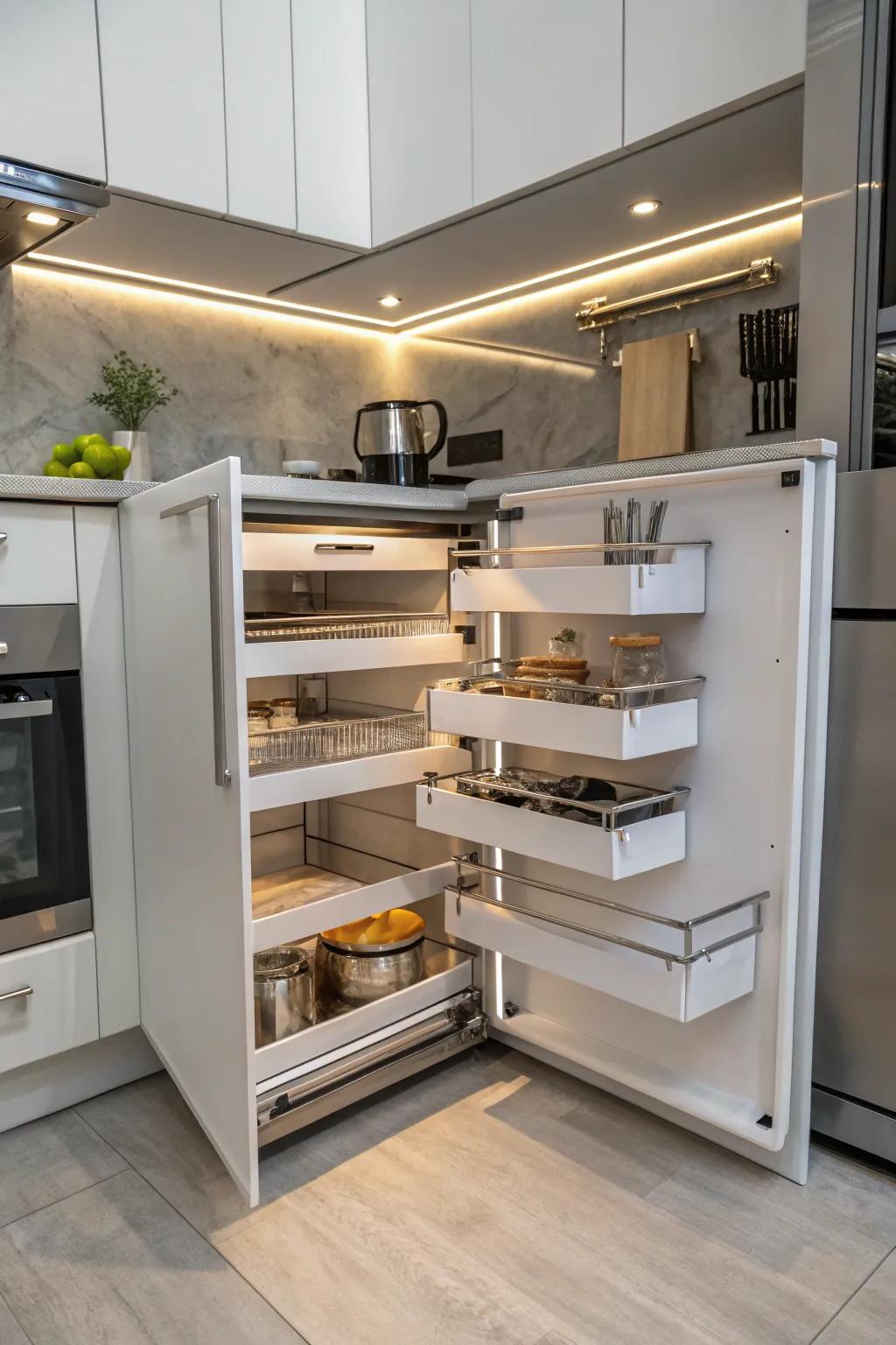 Making the most of corner spaces with innovative storage.