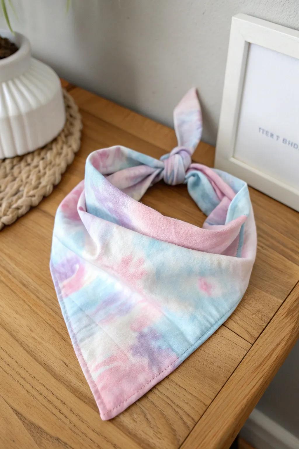 Add a splash of color to your pet's style with a handcrafted tie-dye bandana that's as unique as they are!