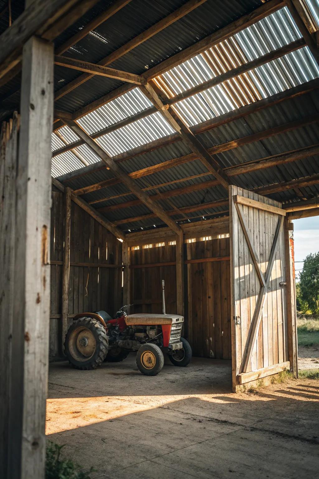 Embrace simplicity and function with this timeless tractor shed design.