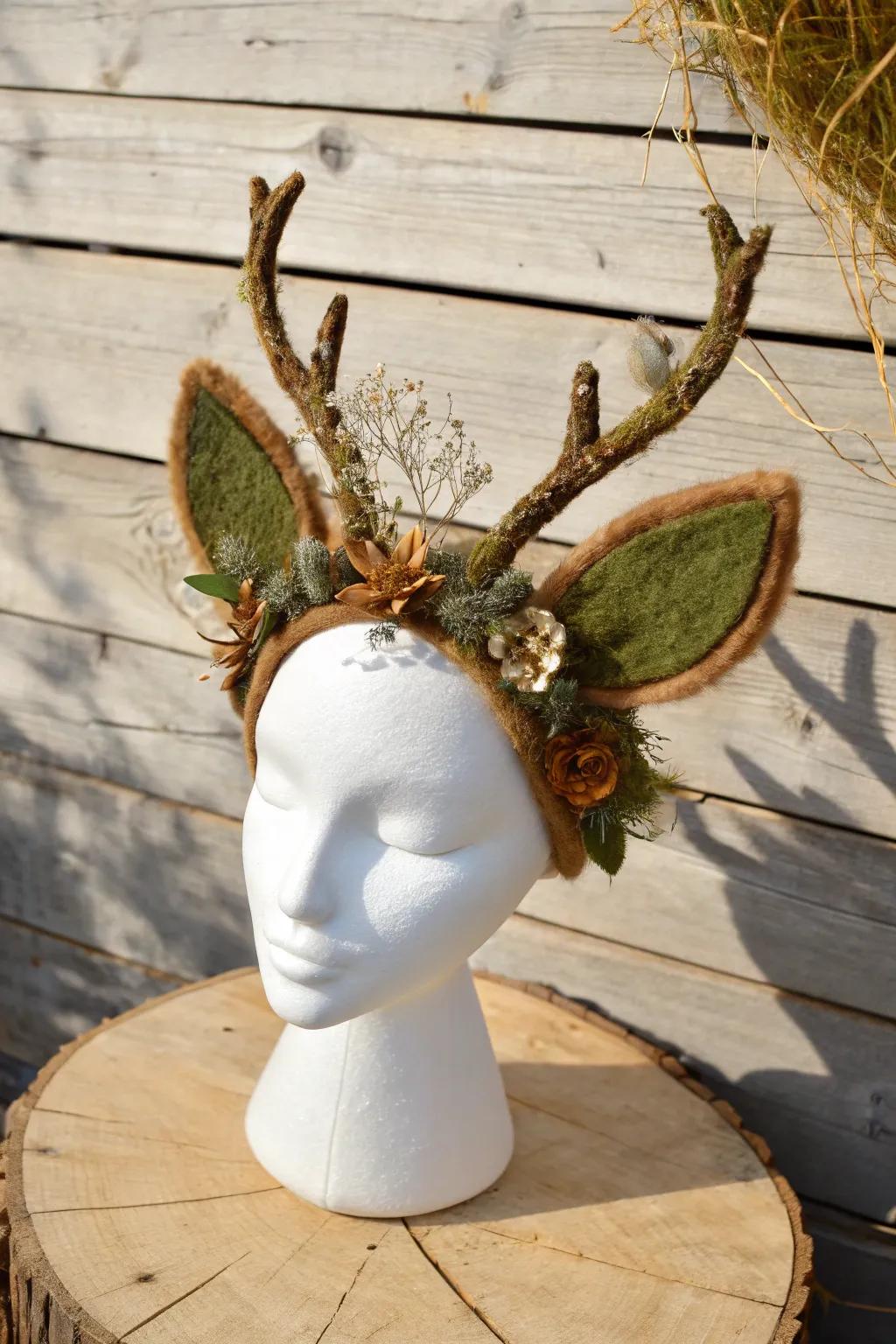 Embrace the enchantment of the forest with this whimsical woodland creature headpiece.