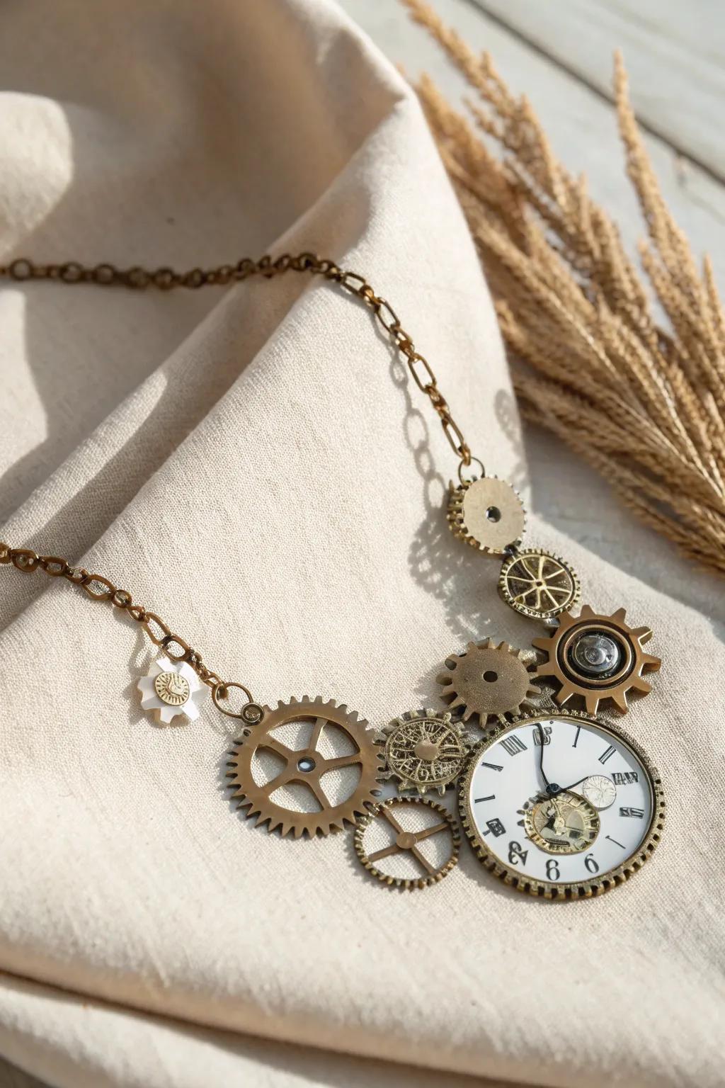 Discover the beauty of upcycled elegance with steampunk-inspired jewelry.