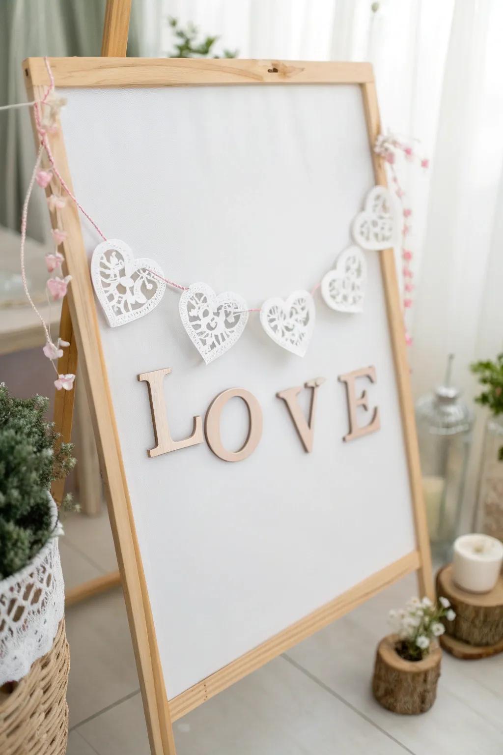 Add a touch of love to your space with this charming paper garland.