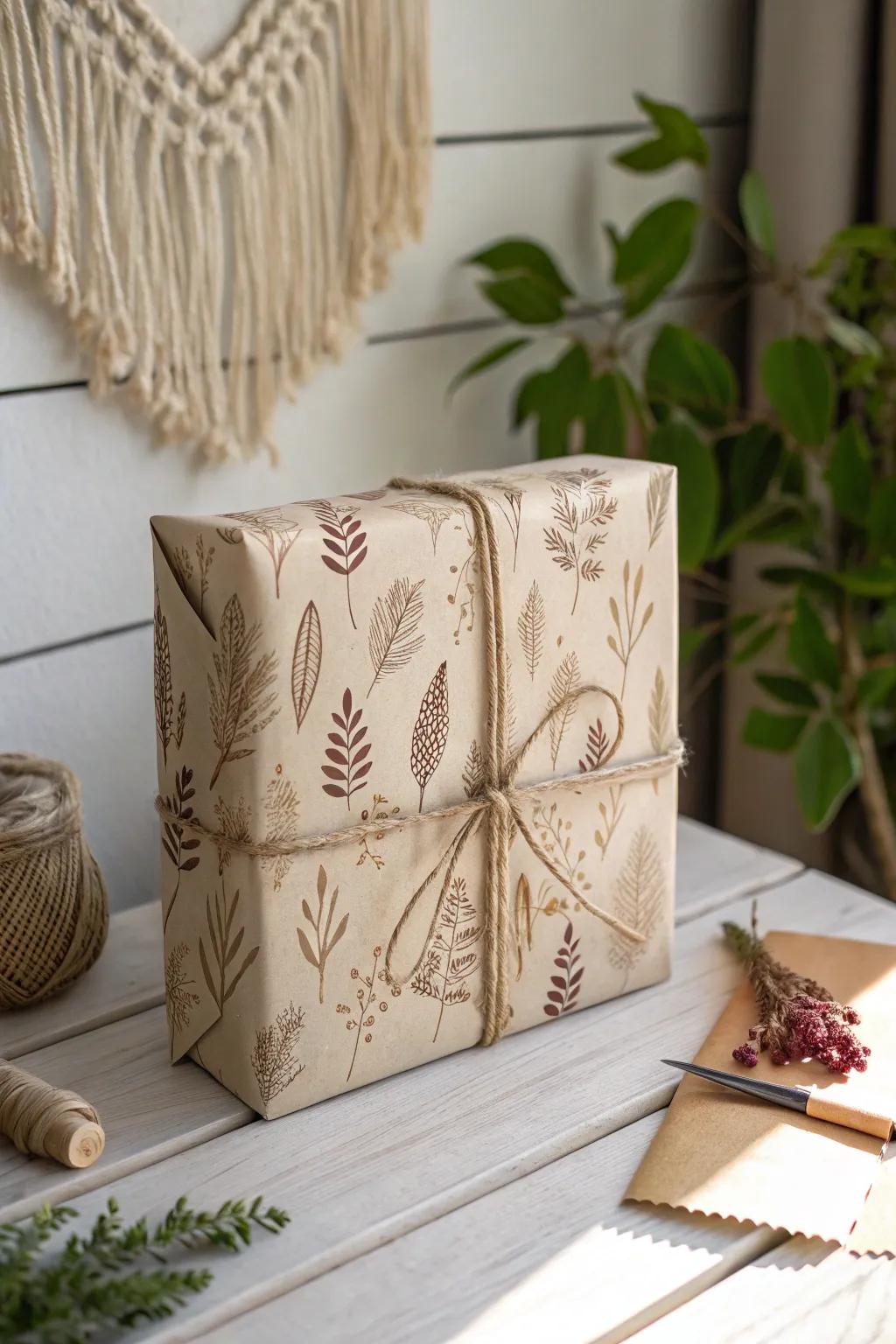 Craft your own vintage charm with personalized stamped gift wrap.