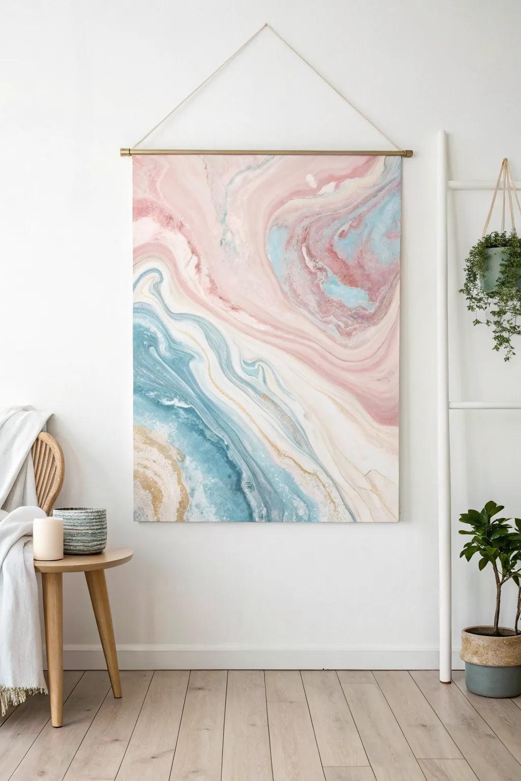 Transform your space with the serene beauty of marbled wall art. A touch of elegance and craftsmanship for your home.