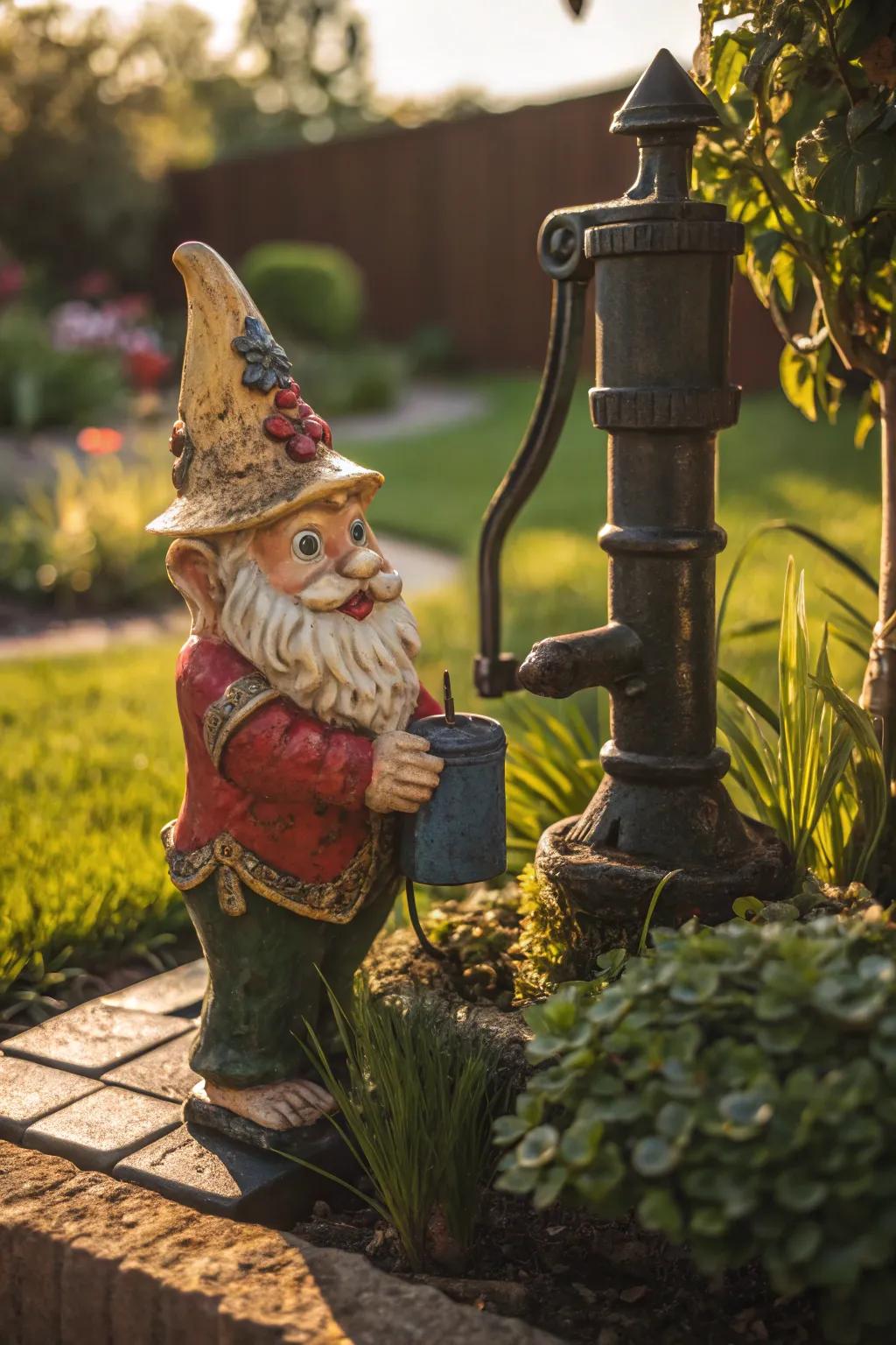 Add a touch of whimsy and functionality to your garden with a charming, handcrafted gnome.