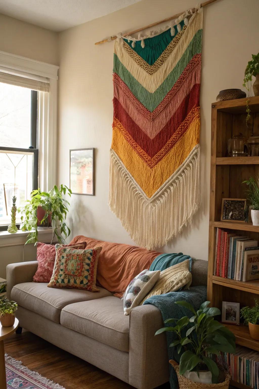 A tapestry can add texture and warmth to your wall decor.