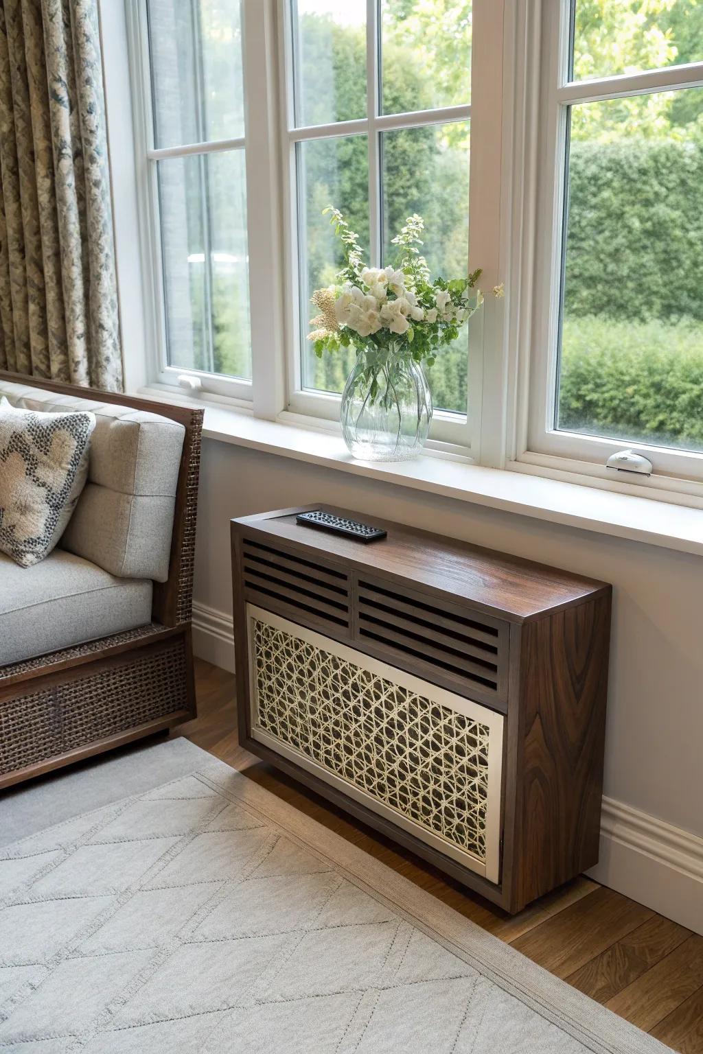 Transform your space with a sleek AC cover that merges functionality with sophisticated design.