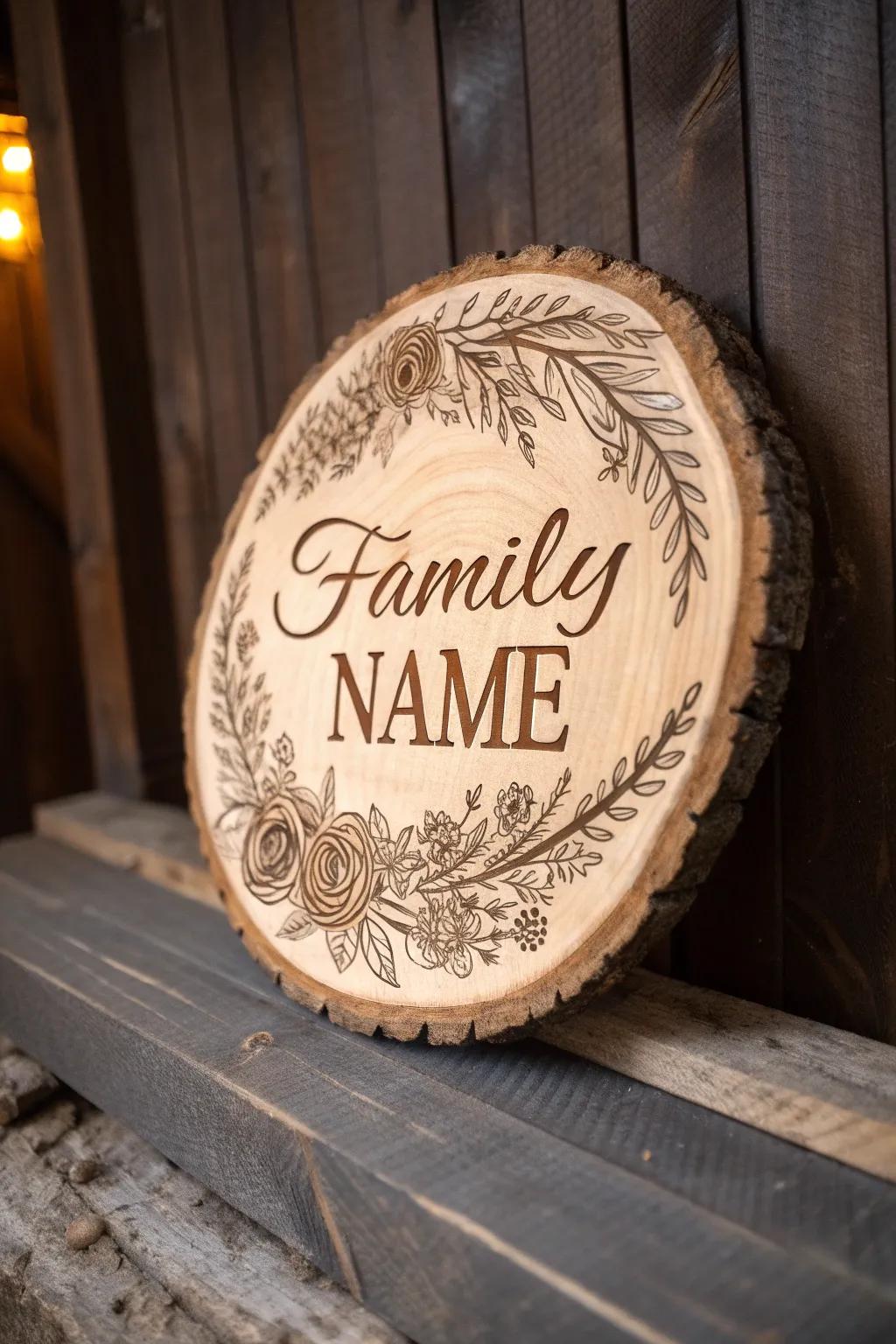 Transform your space with custom wood-burned signs that tell your story.
