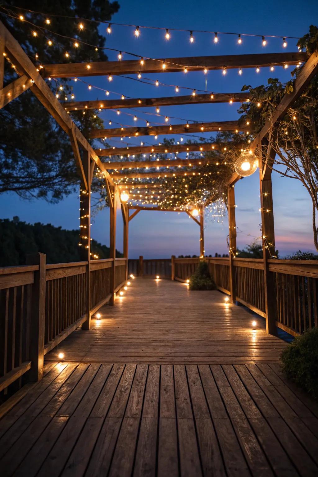 Illuminate your evenings with the enchanting glow of string lights.