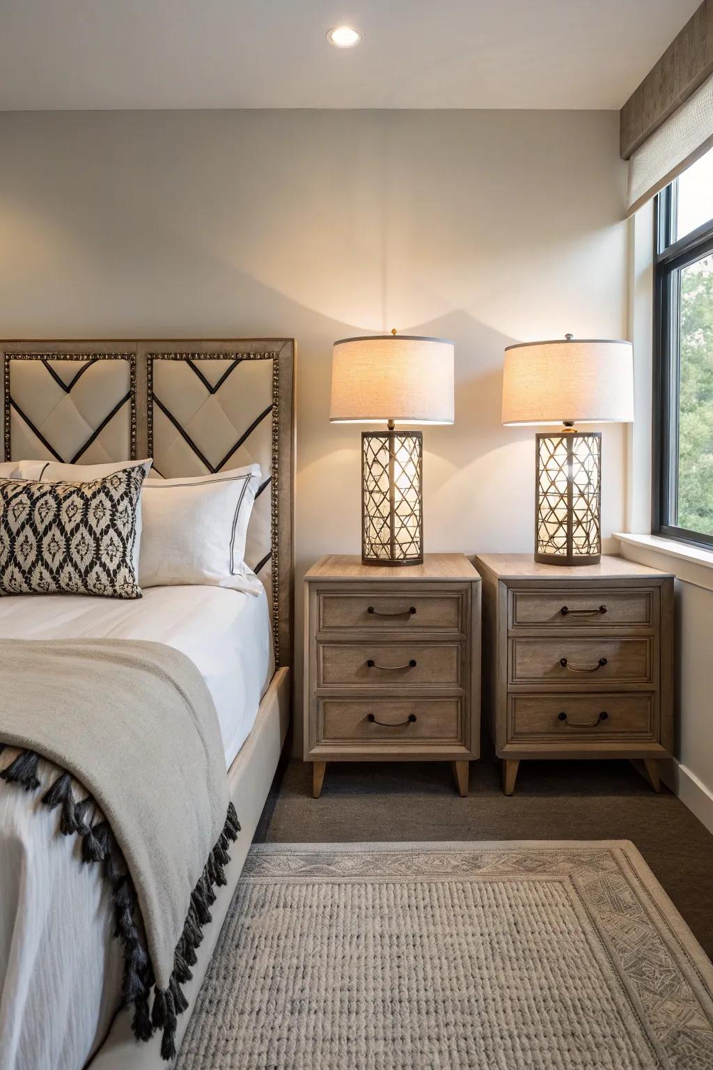 Symmetry brings balance and harmony to your bedroom.