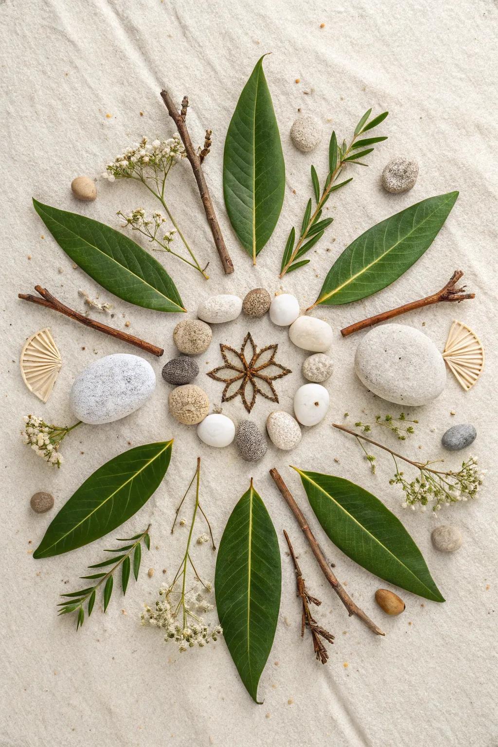 Celebrate 100 days of school with nature's beauty—craft a serene collage of leaves and sticks, perfect for little explorers!