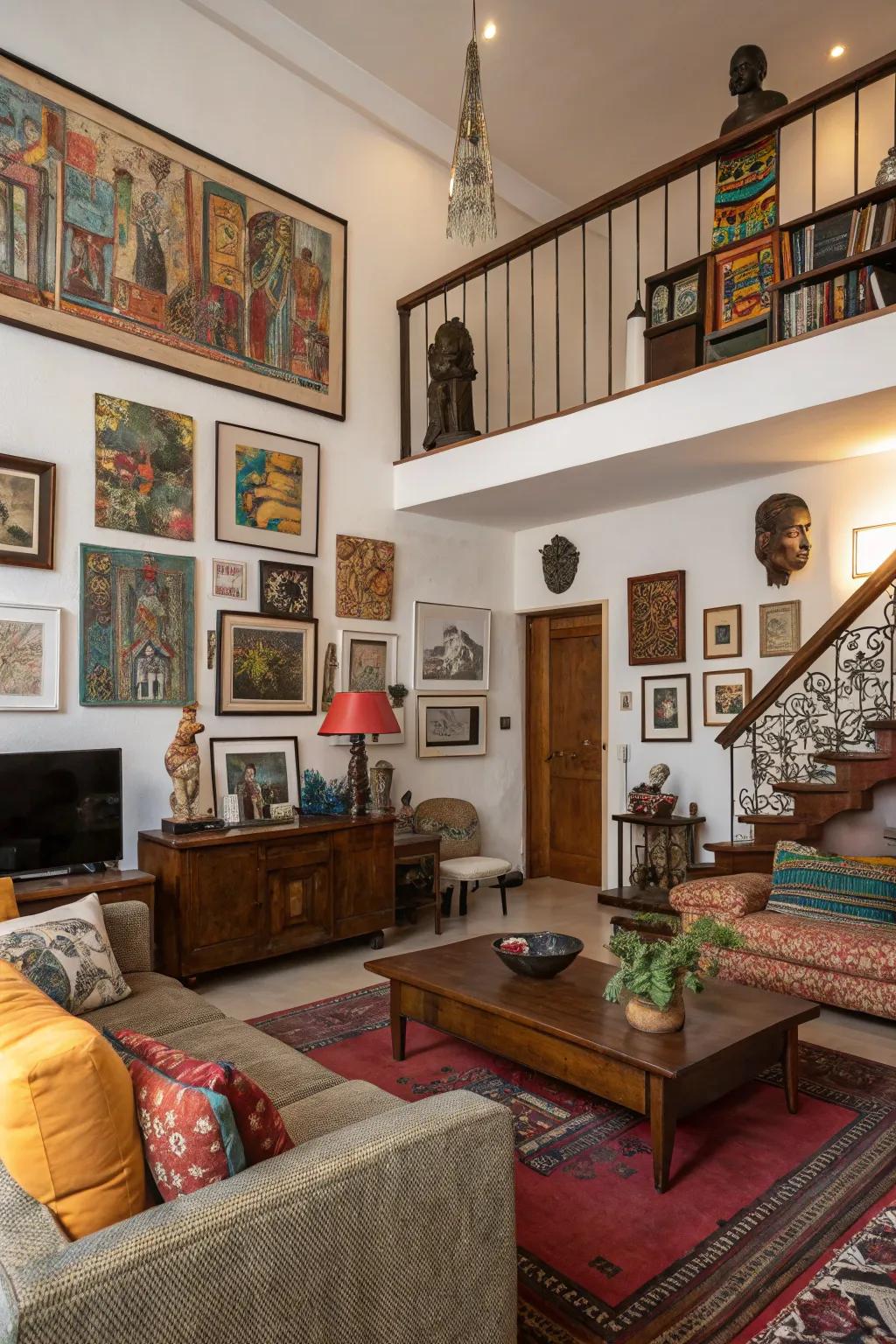 Art and decor personalize the living space.