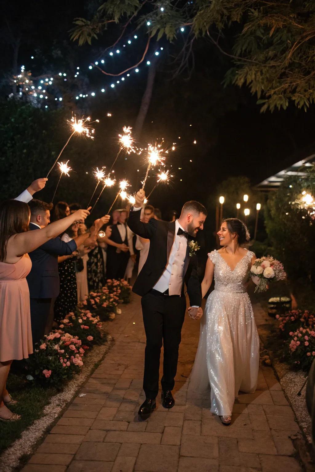A sparkling send-off to conclude a joyful celebration.