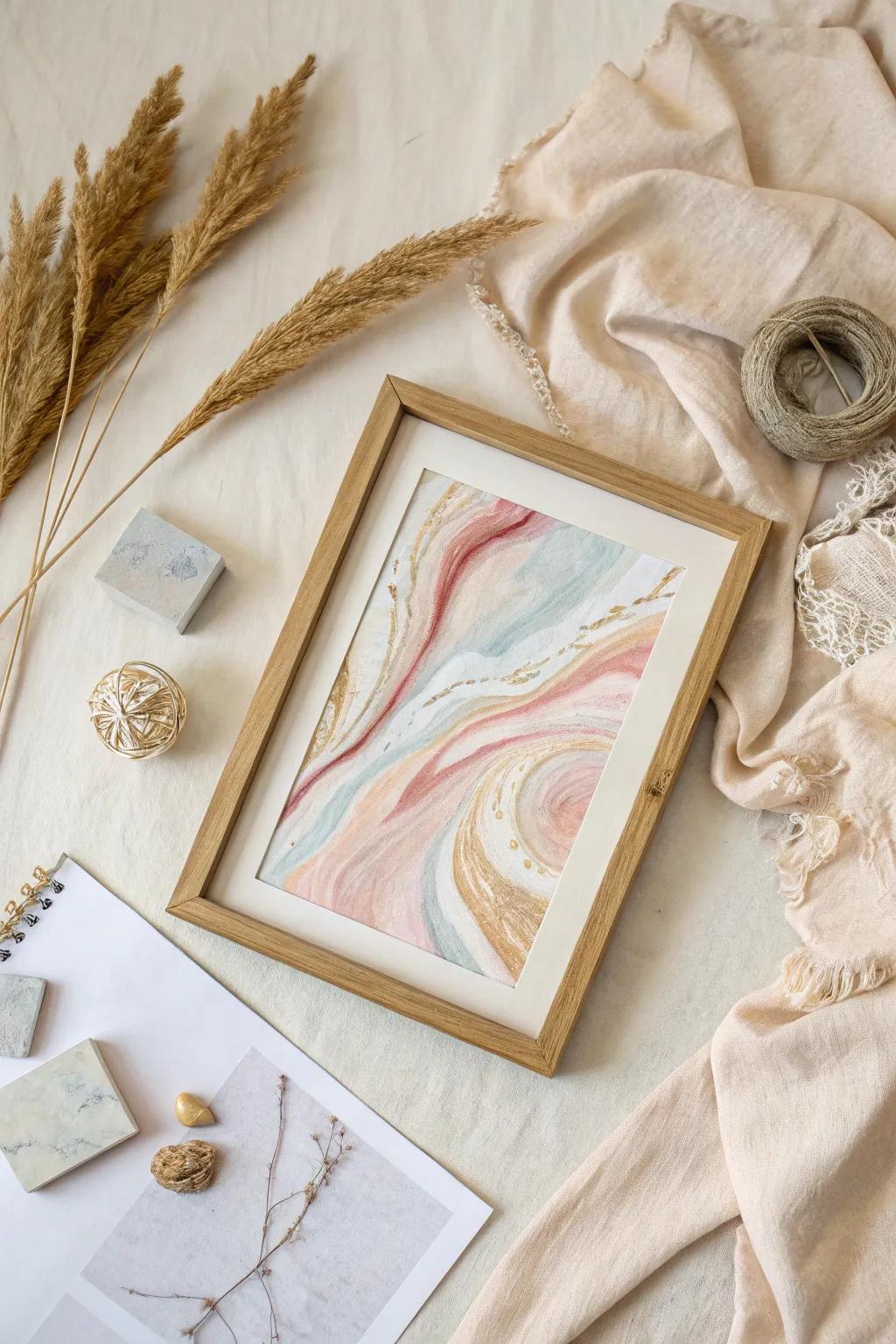 Discover the beauty of mixed media art where simplicity meets craftsmanship. 🌿✨