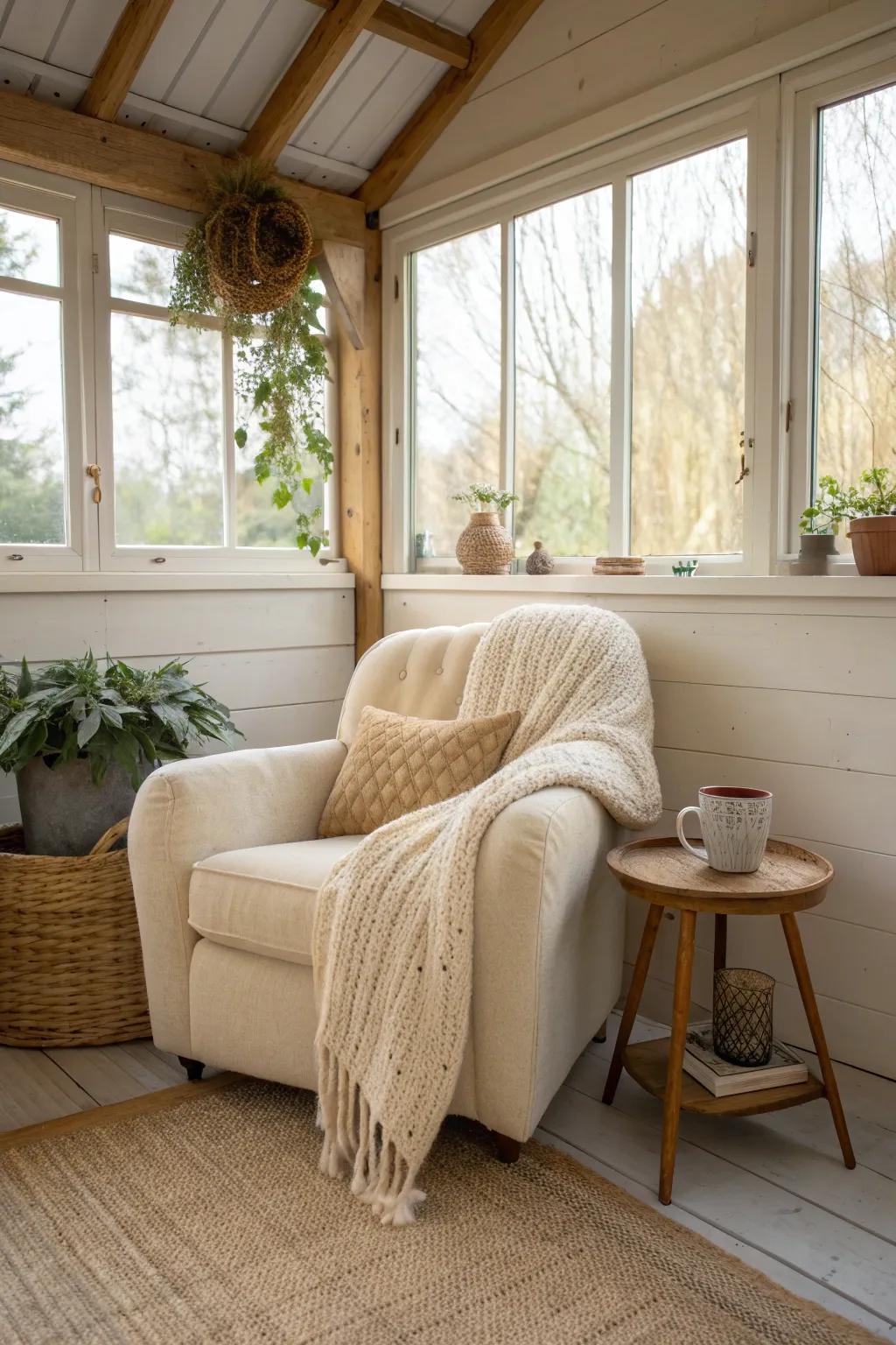 Find your inspiration in a cozy artist's nook, where simplicity meets natural beauty.