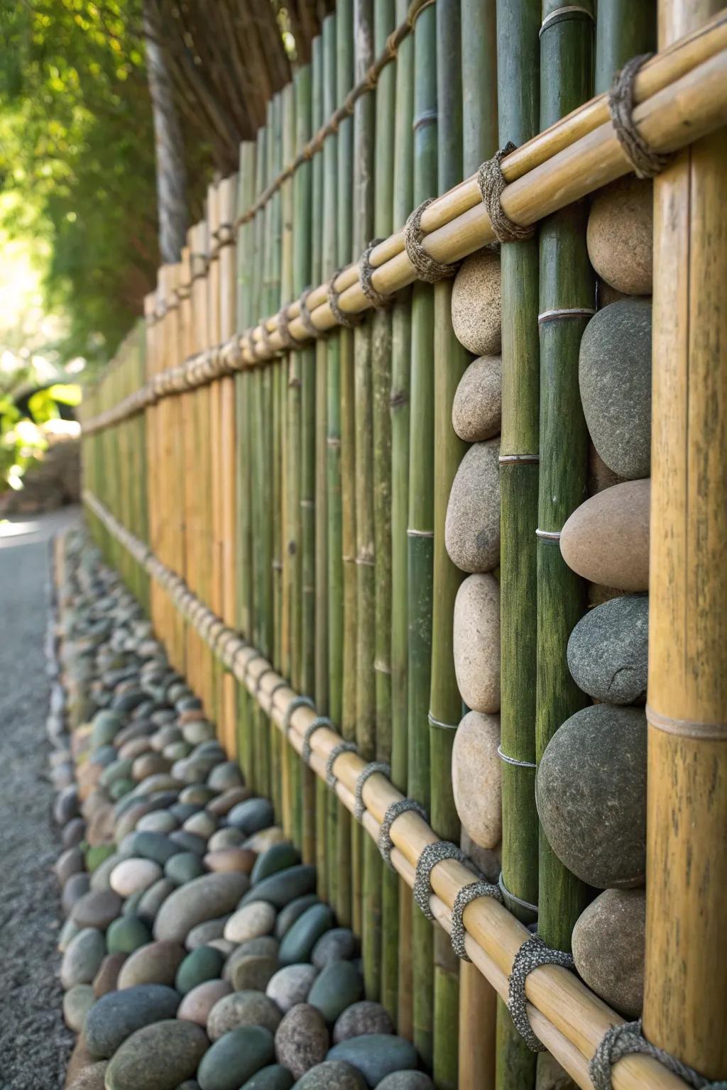 Elevate your garden with the timeless elegance of bamboo and stone.