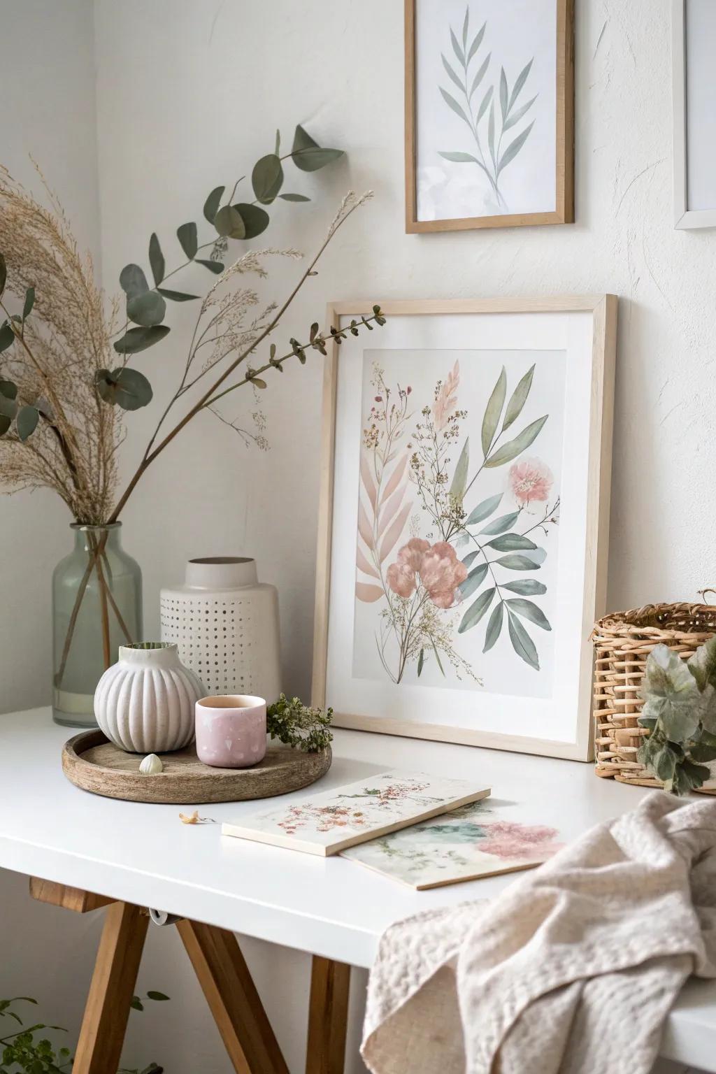 Let your creativity flow with mixed media art that blends simplicity and natural beauty.