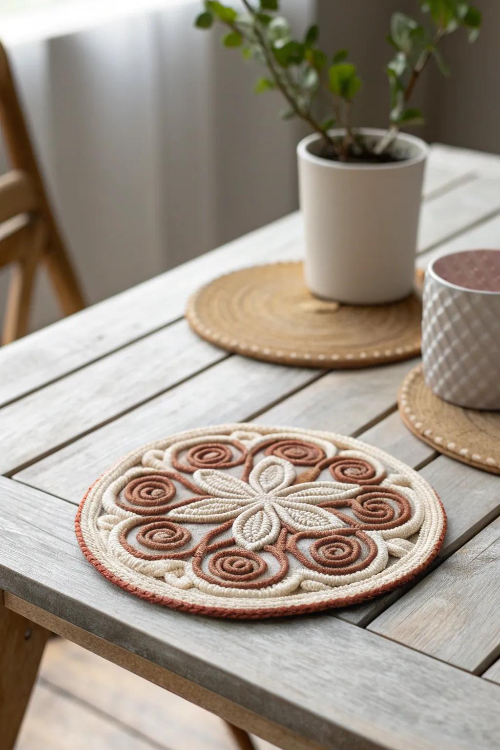 Elevate your surfaces with a touch of handmade elegance: create your own decorative coasters with a 3D pen.