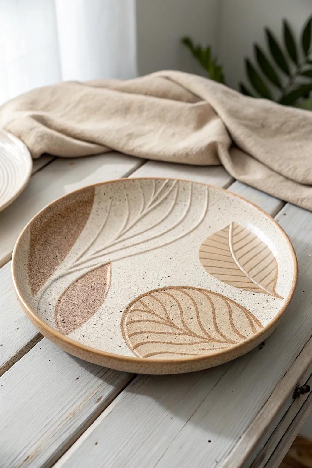 Elevate your table setting with textured elegance. Discover the art of simple, captivating plate designs.