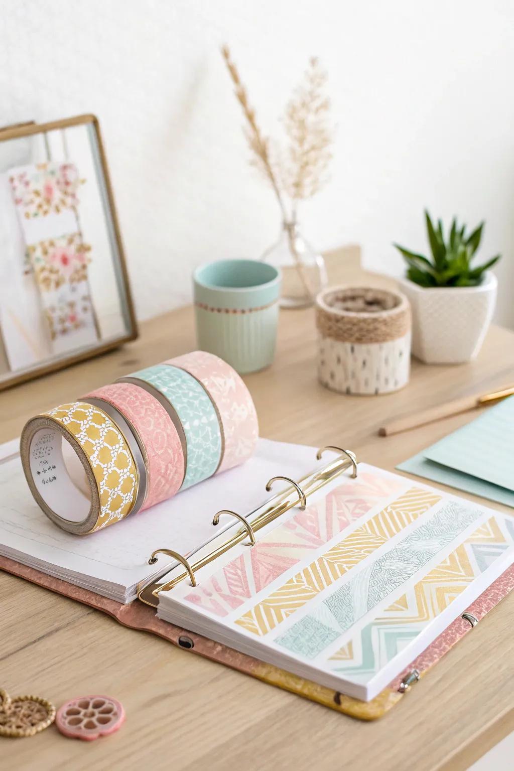 Transform your binder with the effortless charm of washi tape wonders. #MinimalistBoho #WashiTapeMagic