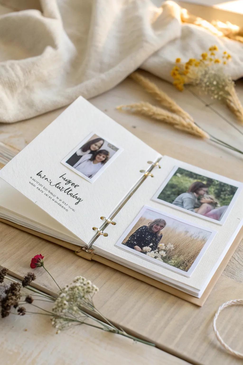 Capture memories in style with a charming photo flipbook card.