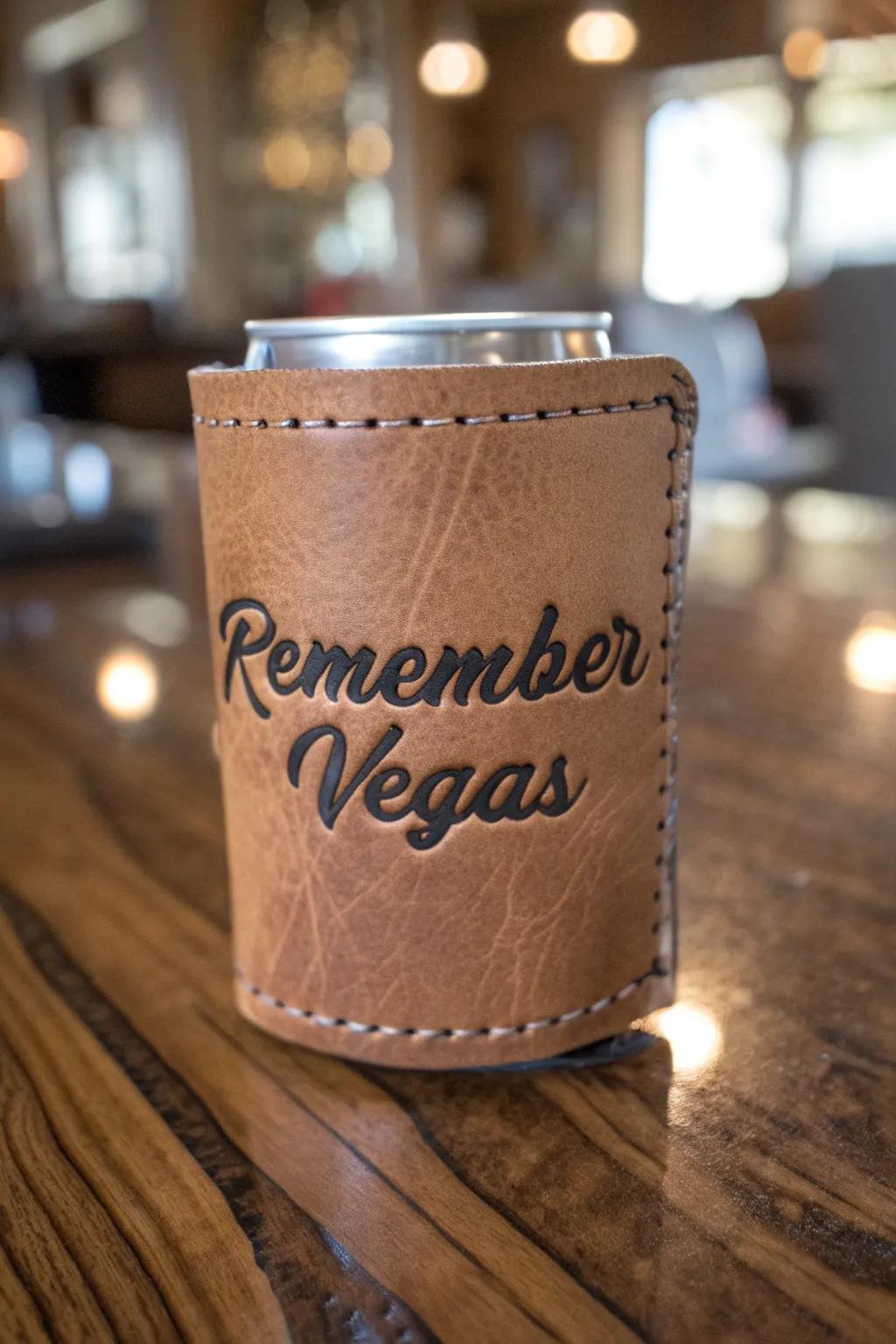 Crafted memories: A koozie that tells a story.