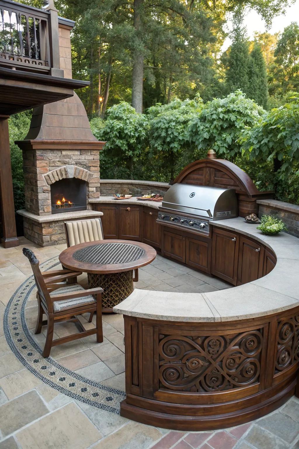 Discover the art of outdoor living with a masterfully crafted curved bench for unforgettable gatherings.