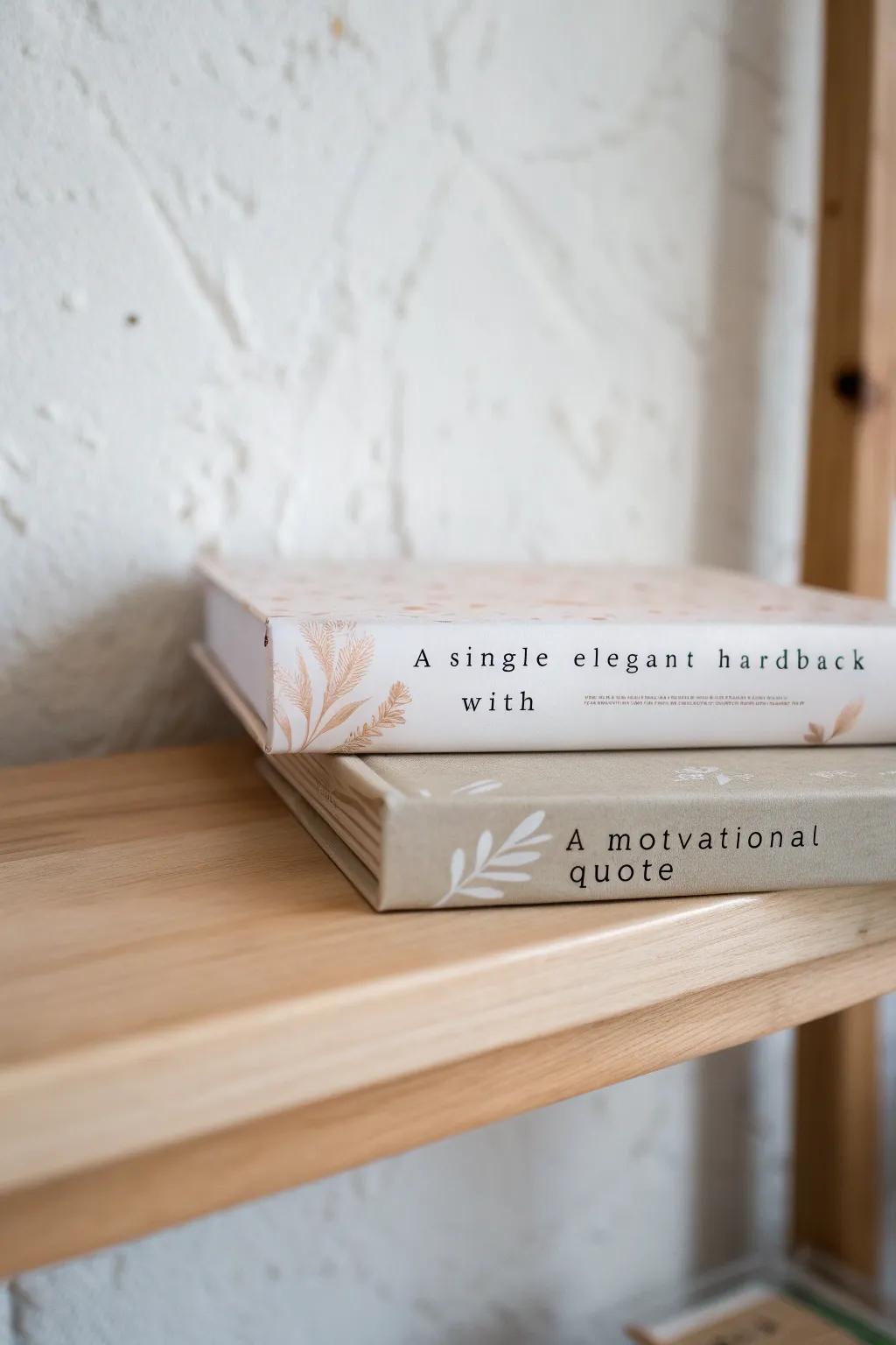 Let your bookshelf whisper words of wisdom with minimalist elegance.