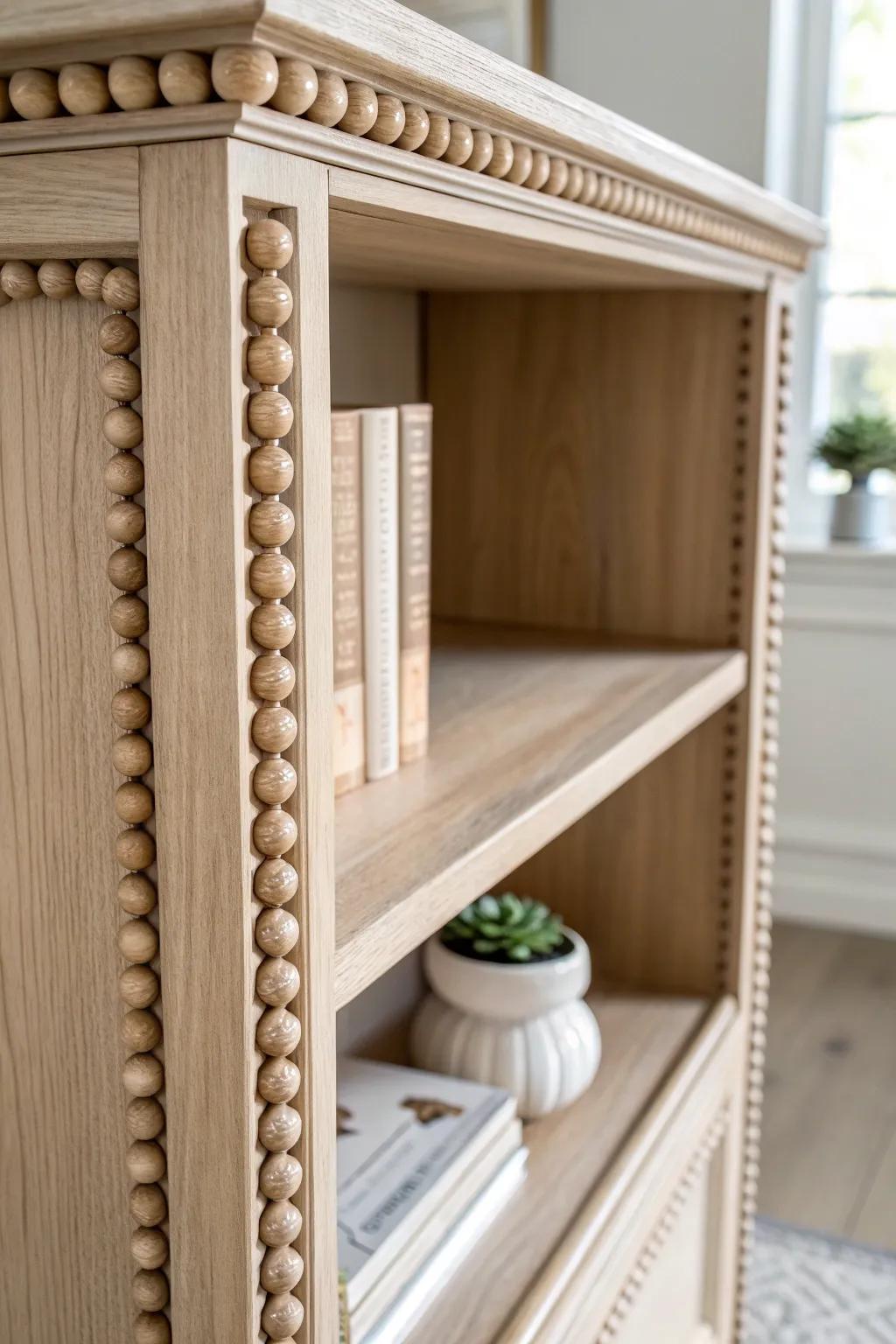 Discover the elegance of beaded trim—where minimalism meets artistic detail.