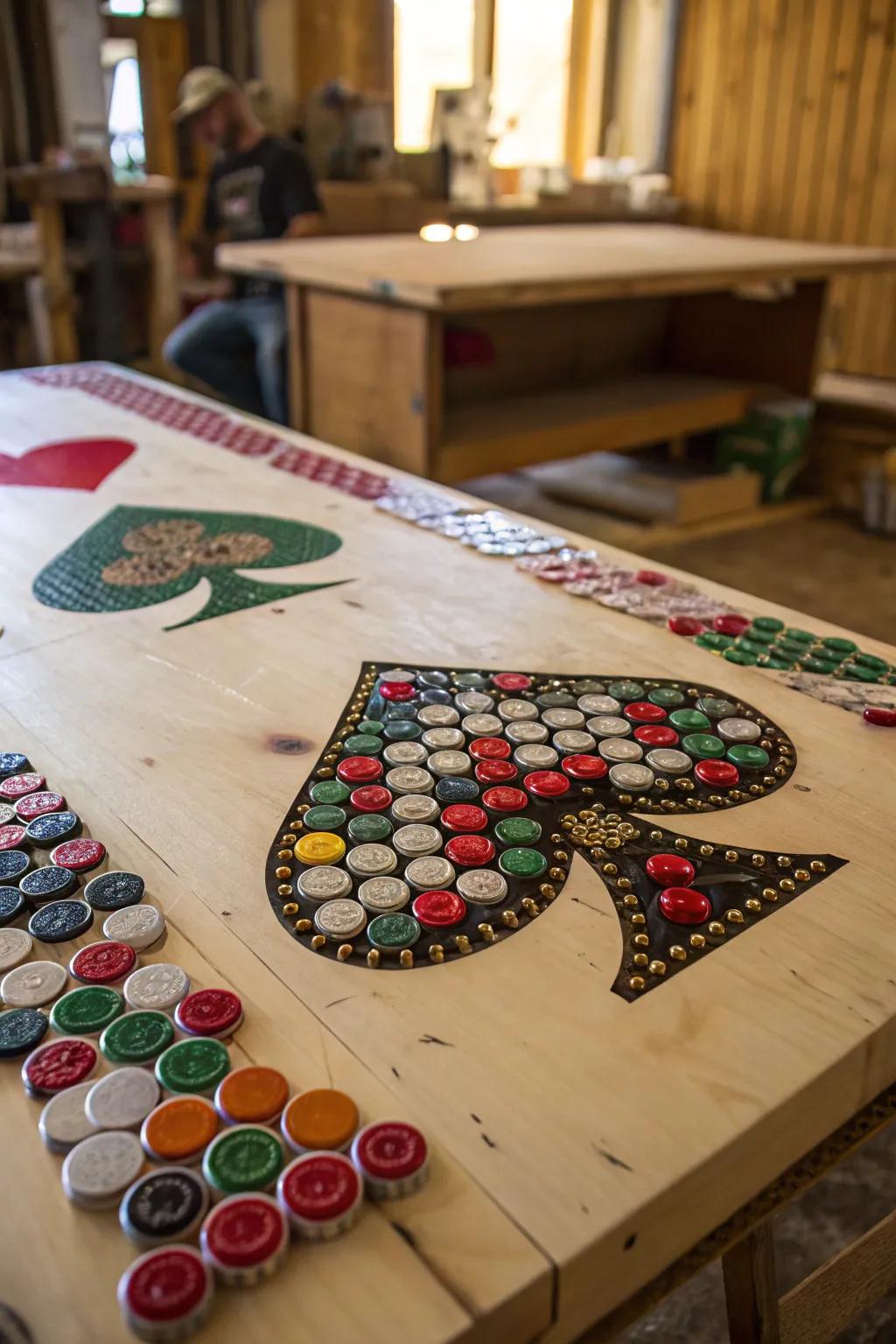 Craftsmanship meets creativity: A poker-themed epoxy table that speaks to your hobbies.