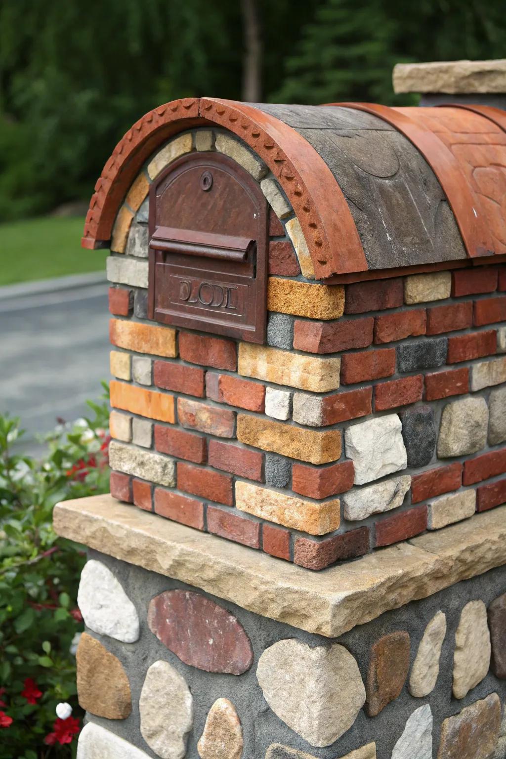 Elevate your curb appeal with a colorful blend of bricks and stones.