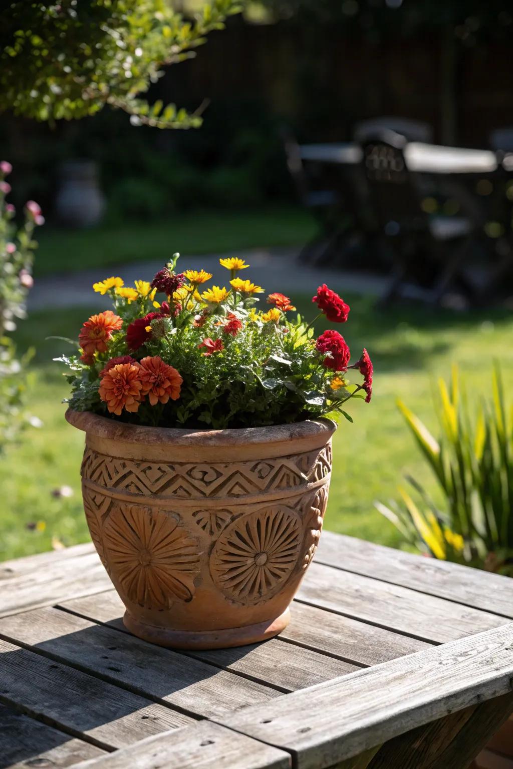 Transform your backyard with the charm of container gardening.
