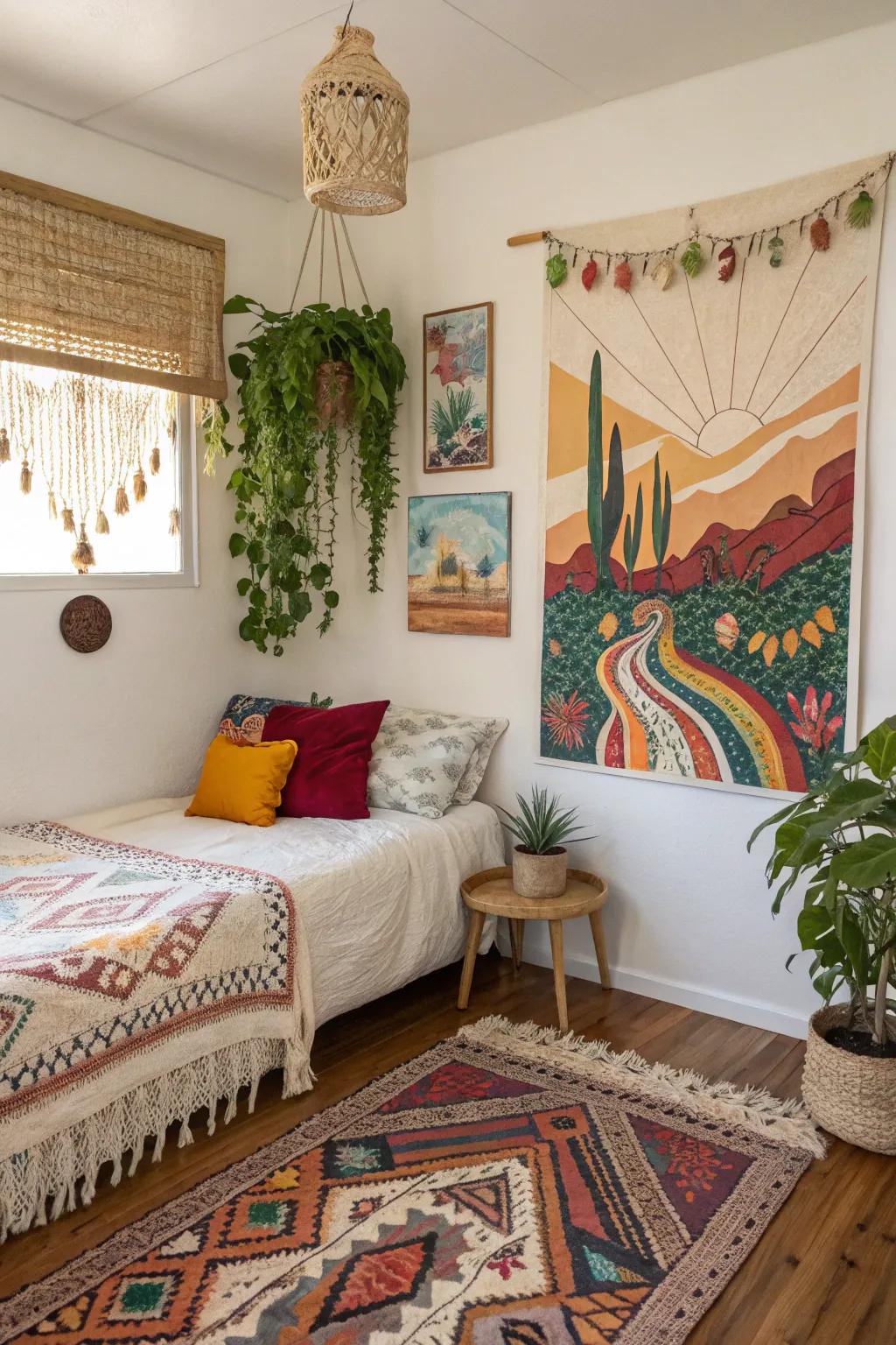Express your style with an eclectic canvas painting.