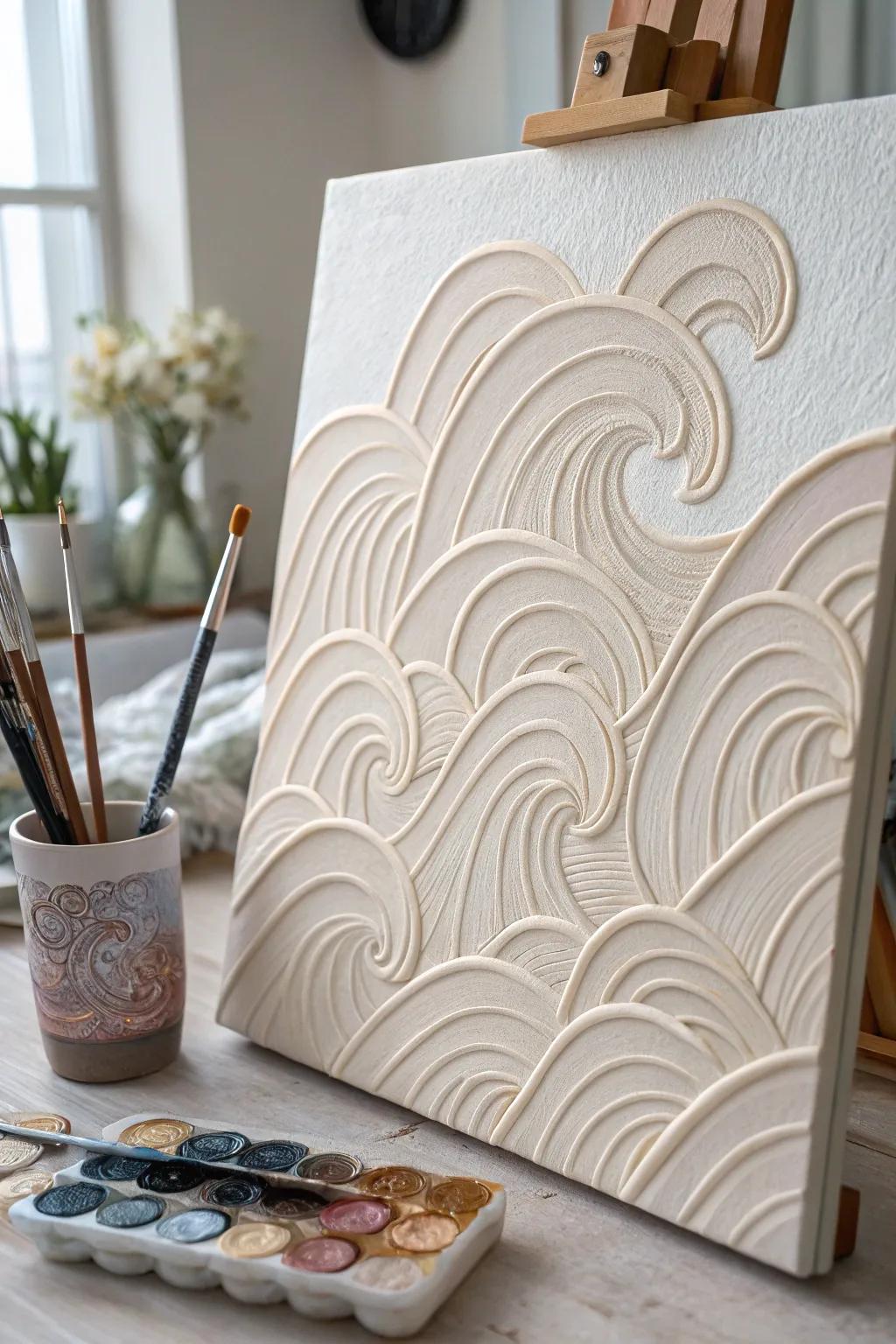 Dive into the serene beauty of textured waves and patterns, where simplicity meets artistry.