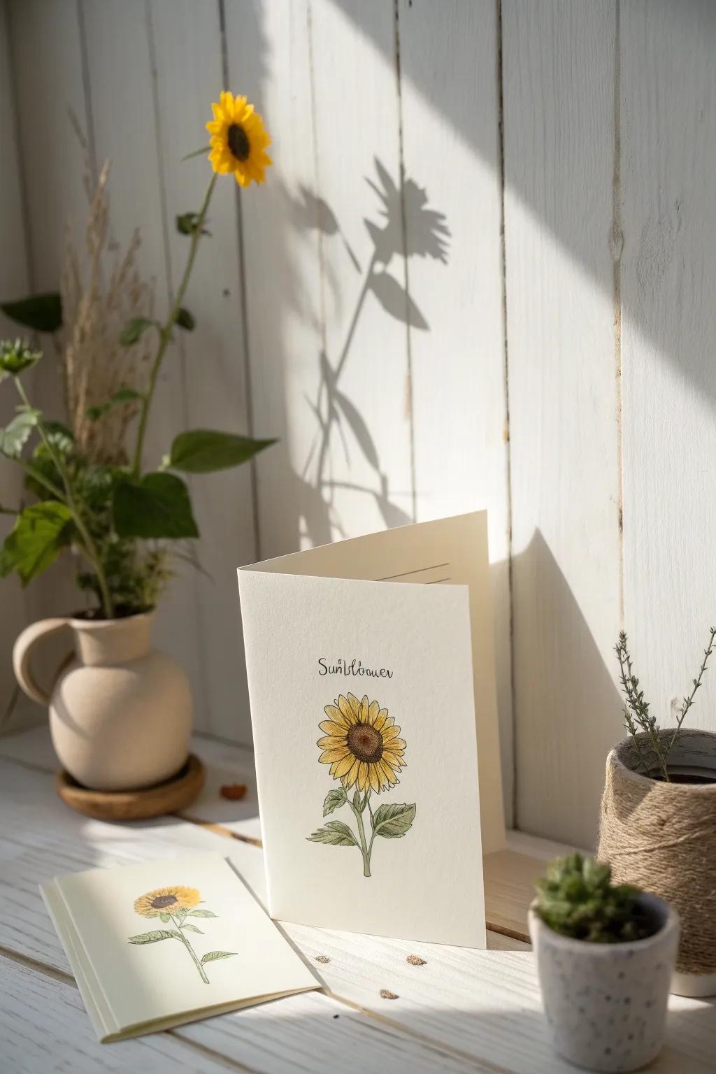 A sunflower surprise: nurture and inspire with a card that blooms.