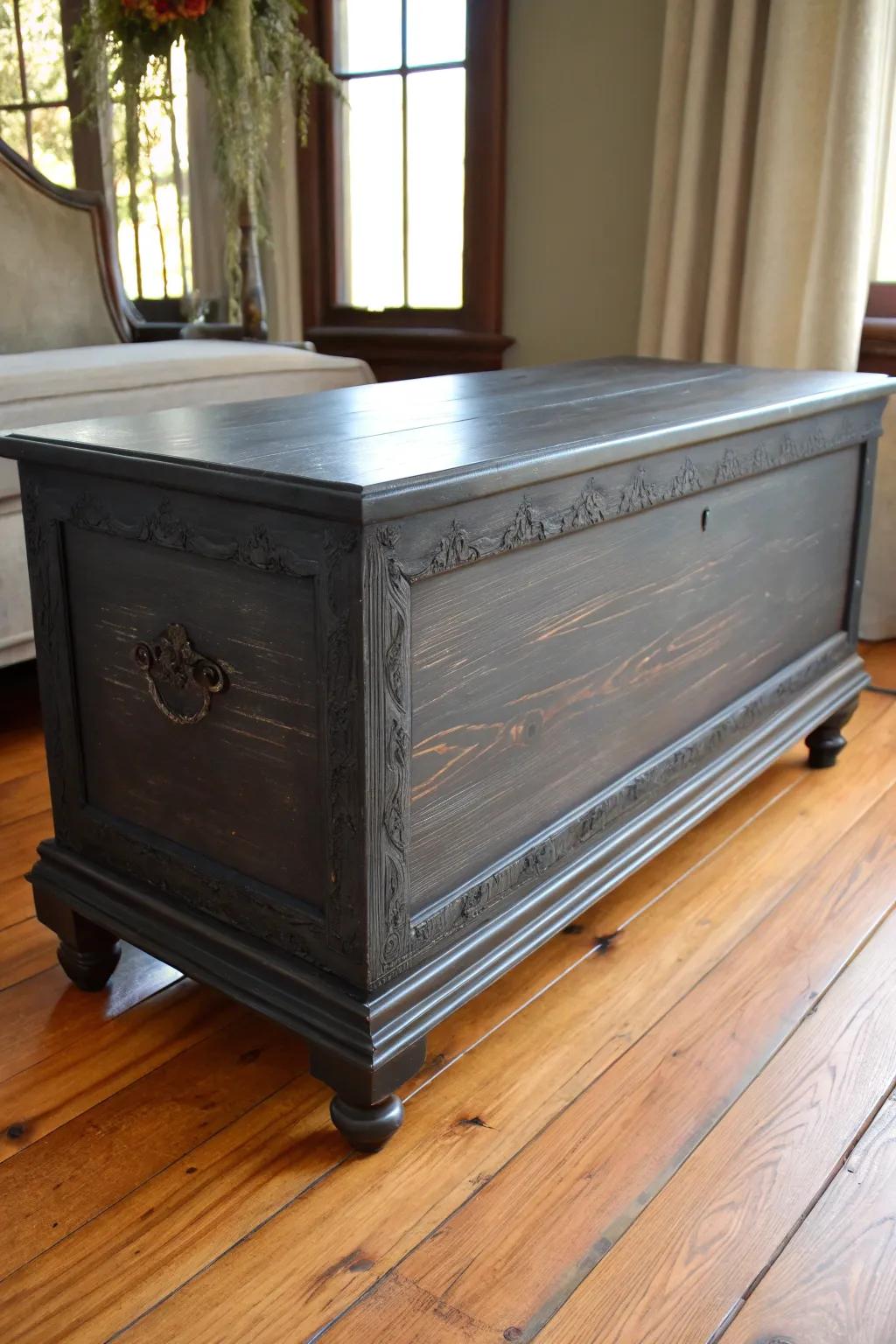 Transform your cedar chest with a touch of chalk paint magic—timeless elegance in an afternoon.